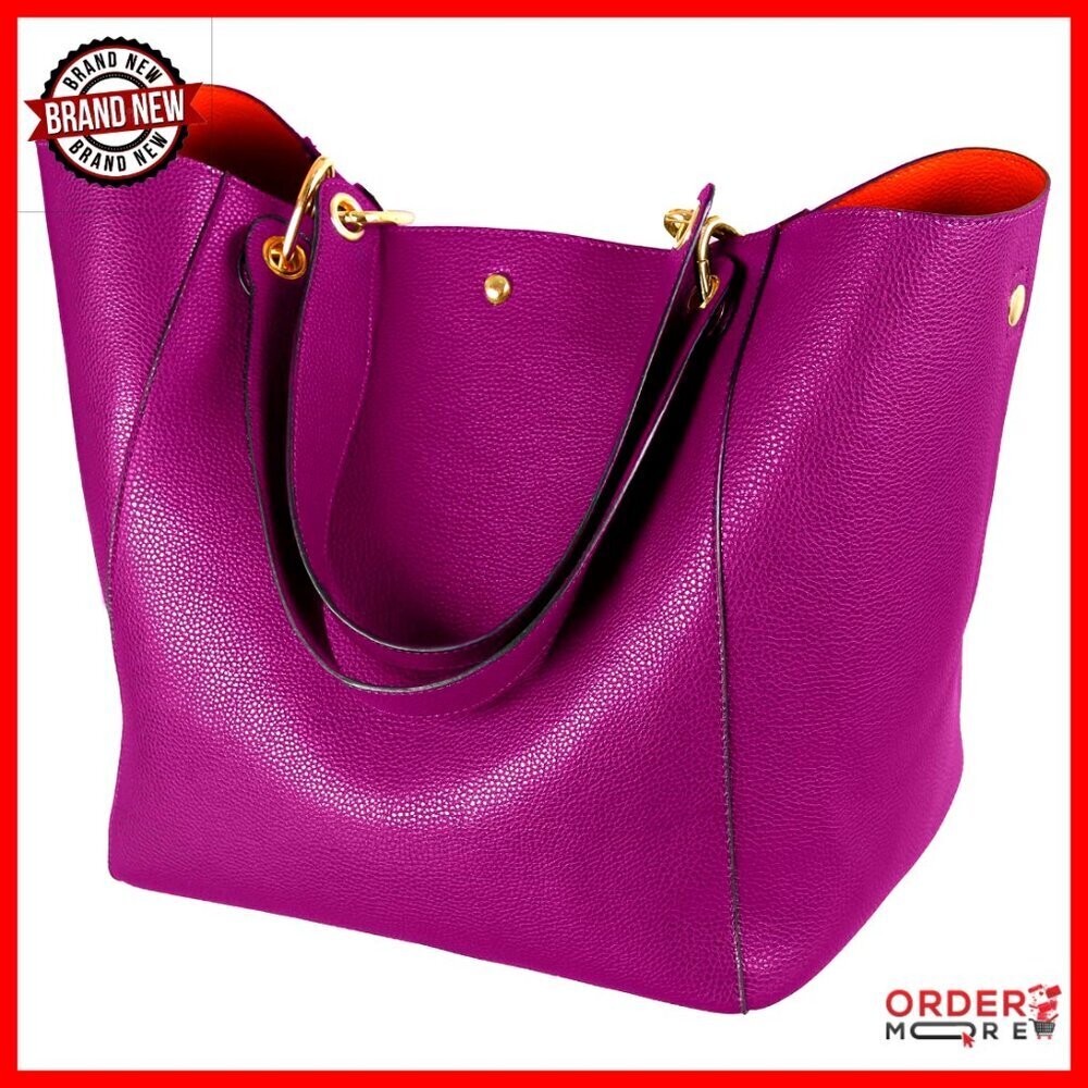 Large Work Tote Bag with Crossbody Strap, Waterproof Vegan Leather, 25L Capacity